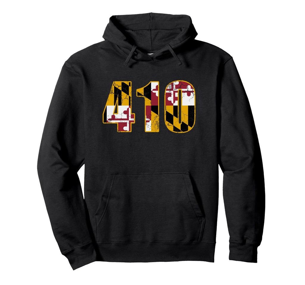 Maryland Flag 410 Home Family Hoodie - Novelty Apparel for Adults - T-Shirt, Sweatshirt, Hoodie