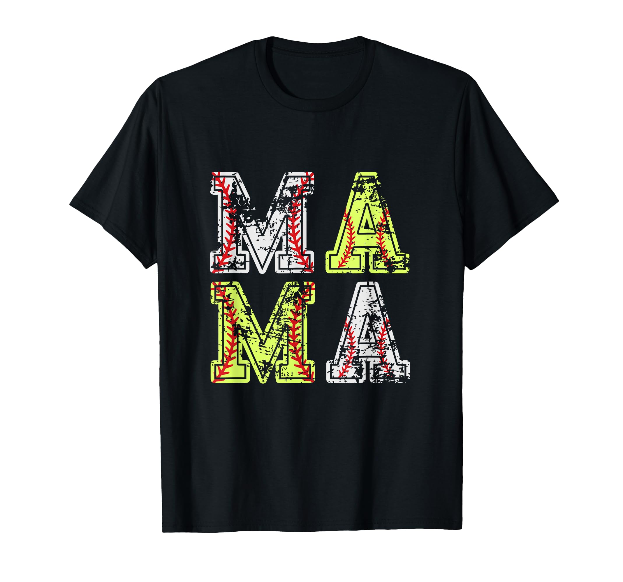 Mom Both Baseball Softball Heart T-Shirt - Novelty Apparel for Adults - T-Shirt, Sweatshirt, Hoodie
