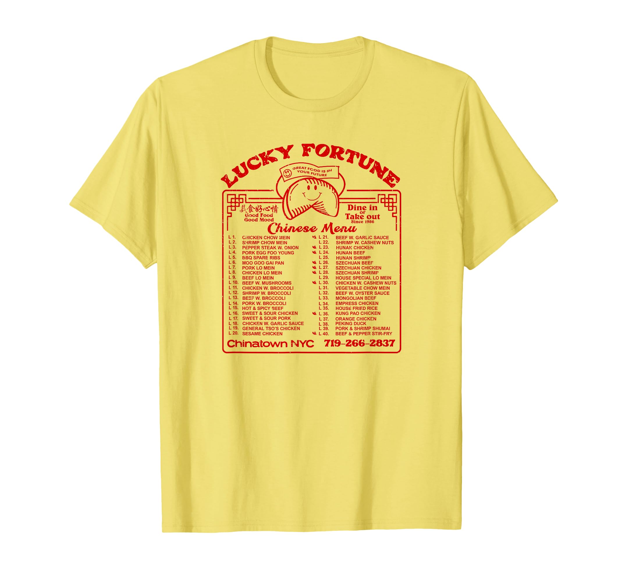Aesthetic 90S Chinese Food Menu 80S T-Shirt - Fun Novelty Design for Adults - T-Shirt, Sweatshirt, Hoodie