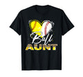 Ball Aunt Leopard Baseball Softball Heart T-Shirt - Trendy Graphic Unisex - T-Shirt, Sweatshirt, Hoodie