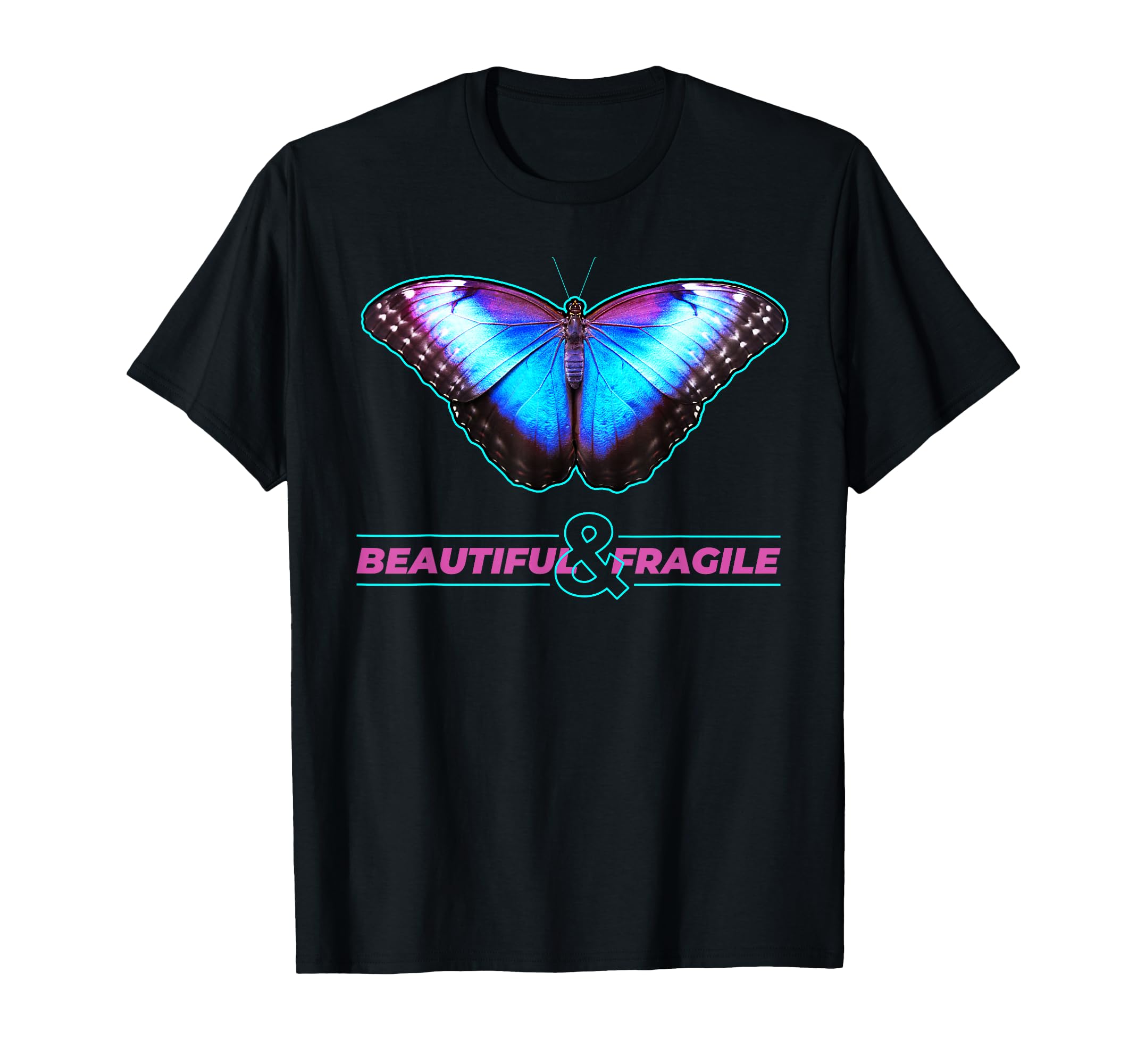 Butterfly Beautiful Fragile 80S 90S T-Shirt - Trendy Graphic Unisex - T-Shirt, Sweatshirt, Hoodie