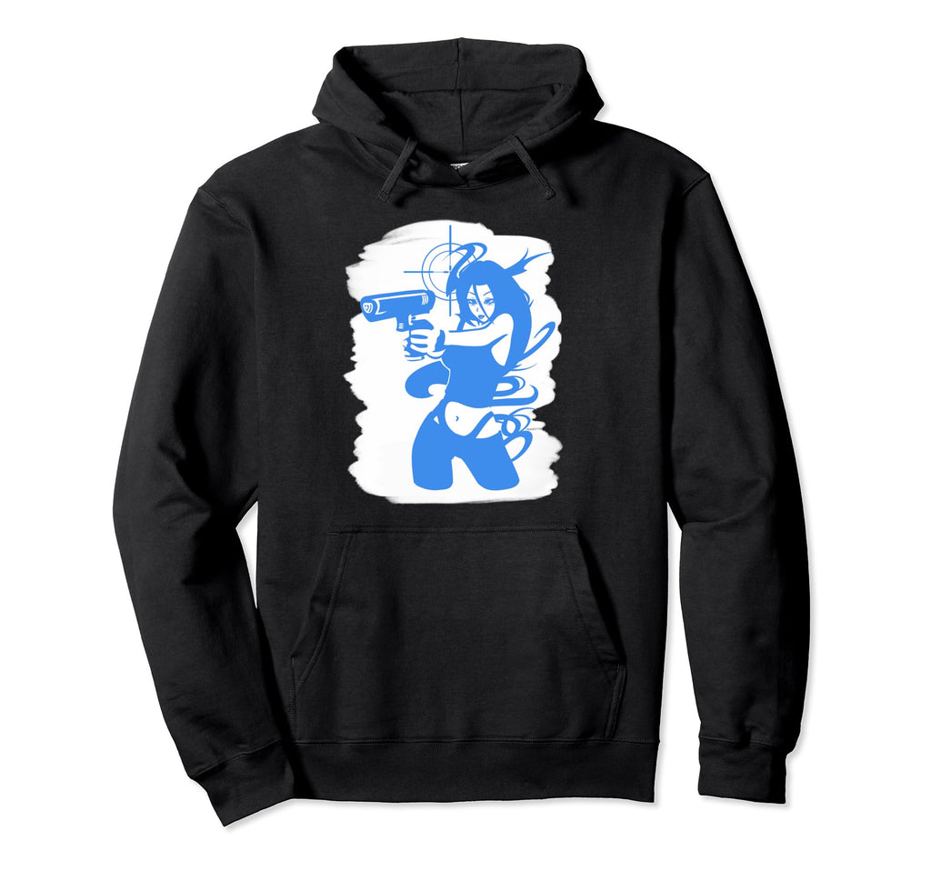 Spy Heart Gun Female Secret Agent Hoodie - Unique Graphic Unisex - T-Shirt, Sweatshirt, Hoodie