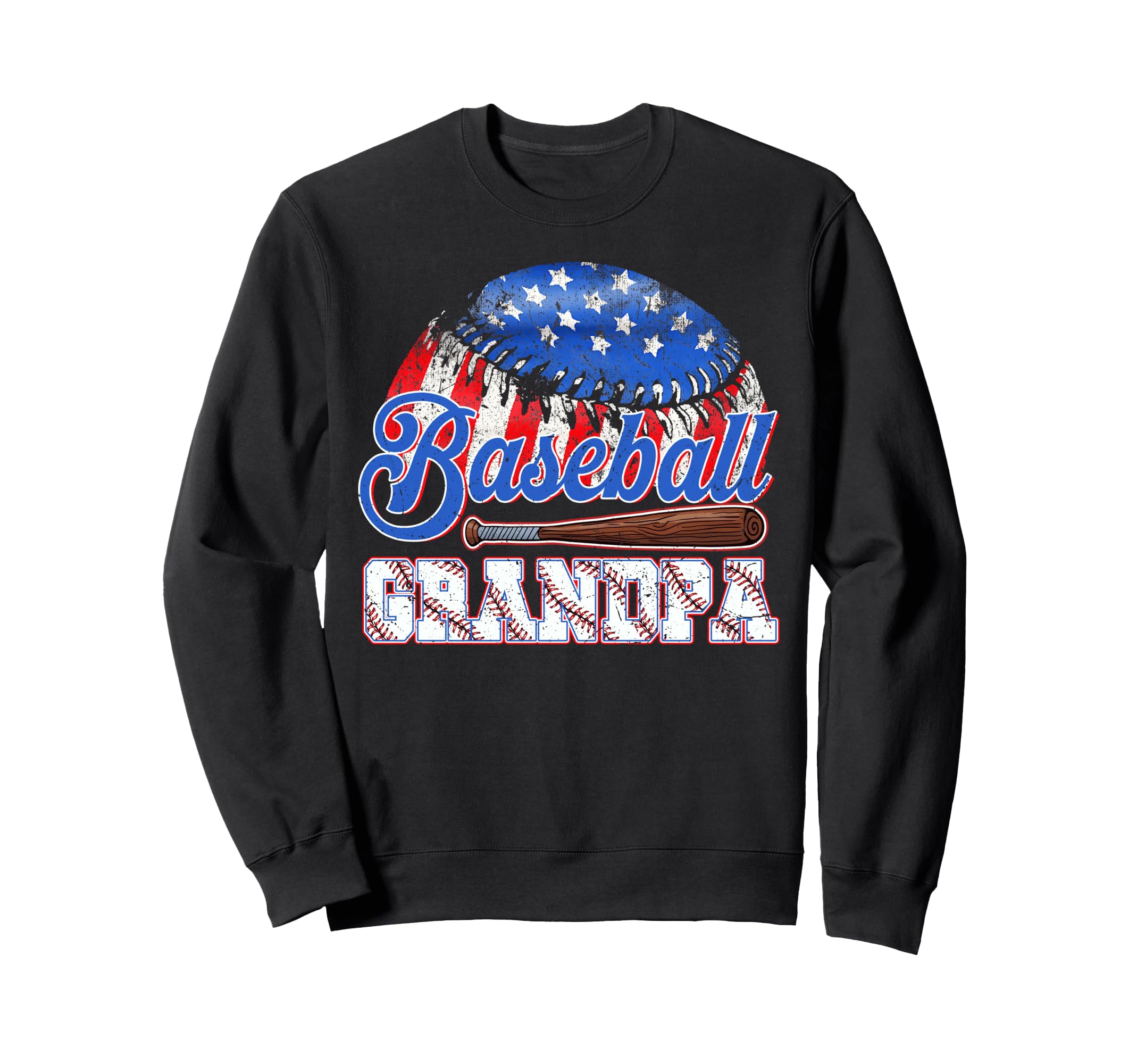 Baseball Grandpa Usa Flag Fathers Day Sweatshirt - Custom Art Print Unisex - T-Shirt, Sweatshirt, Hoodie