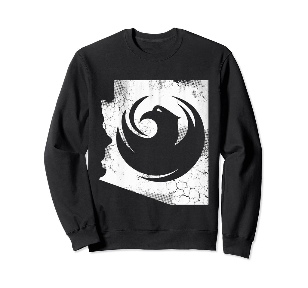 Phoenix Arizona Flag Map Distressed Sweatshirt - Unique Graphic for Adults - T-Shirt, Sweatshirt, Hoodie