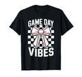 Game Day Vibes Coquette Bow Baseball T-Shirt - Minimalist Print Unisex - T-Shirt, Sweatshirt, Hoodie