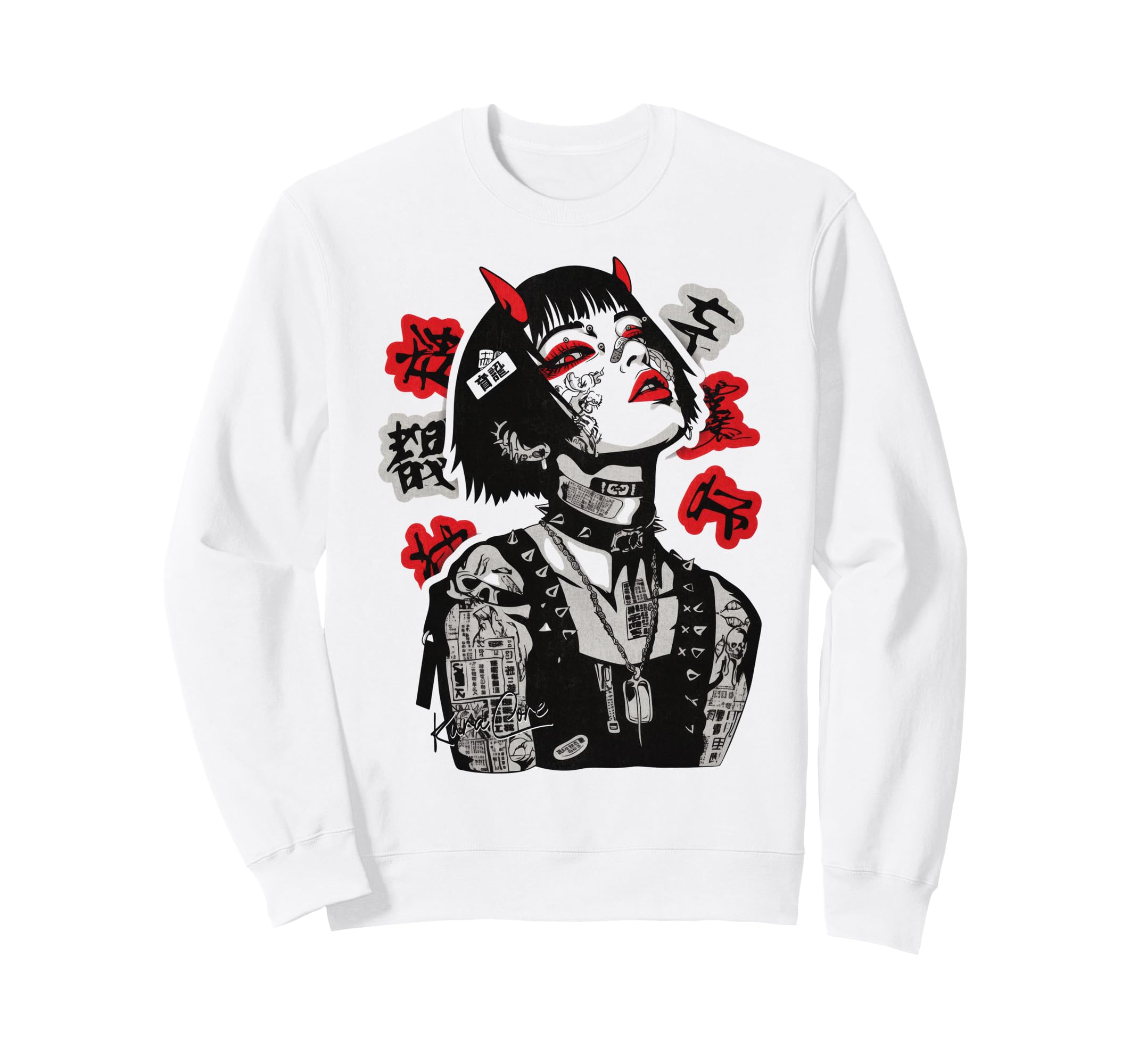 Japanese Streetwear Cyberpunk Y2K Sweatshirt - Novelty Apparel for Adults - T-Shirt, Sweatshirt, Hoodie