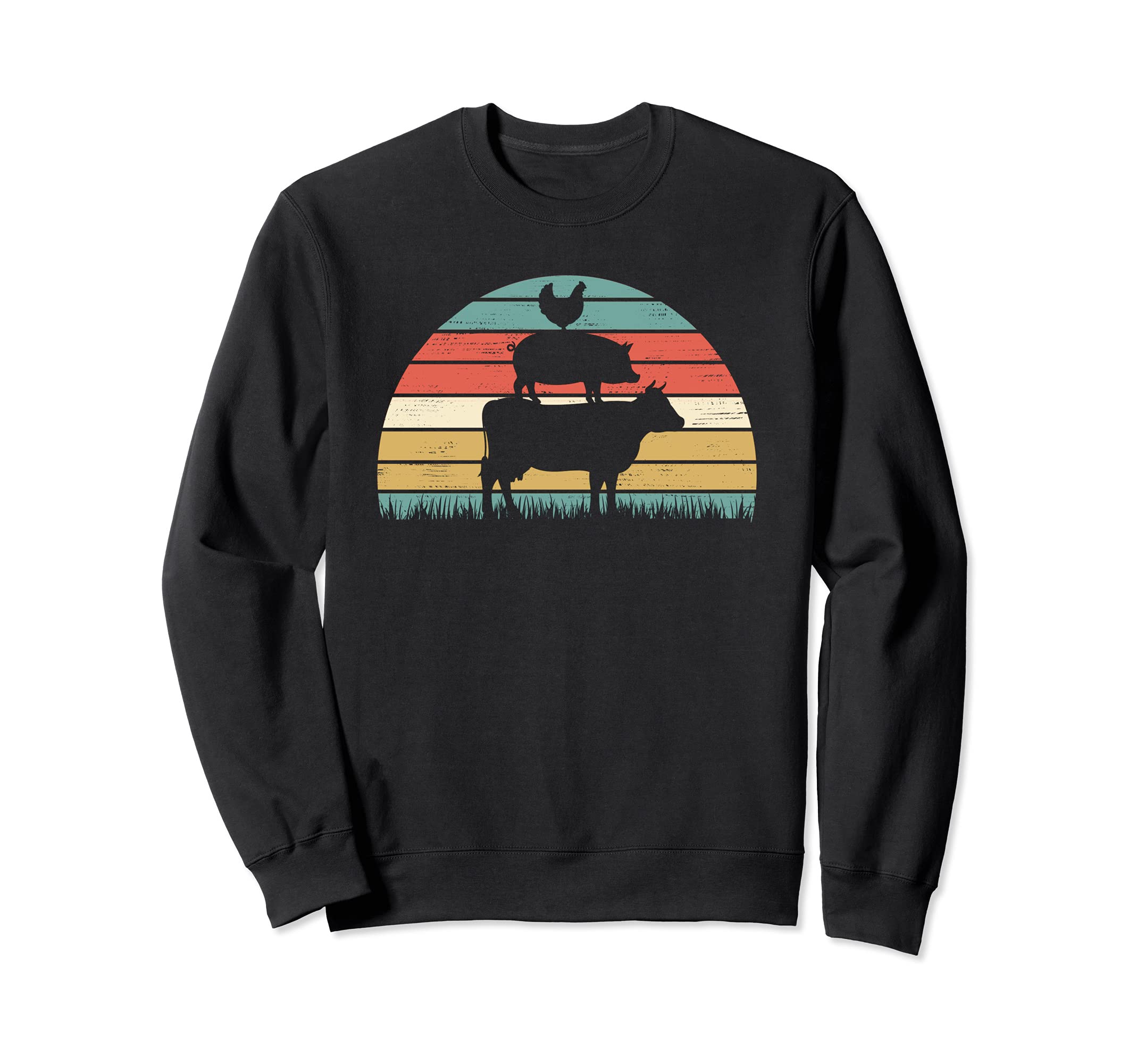 Cow Pig And Chicken Silhouettes Sweatshirt - Custom Art Print for Adults - T-Shirt, Sweatshirt, Hoodie