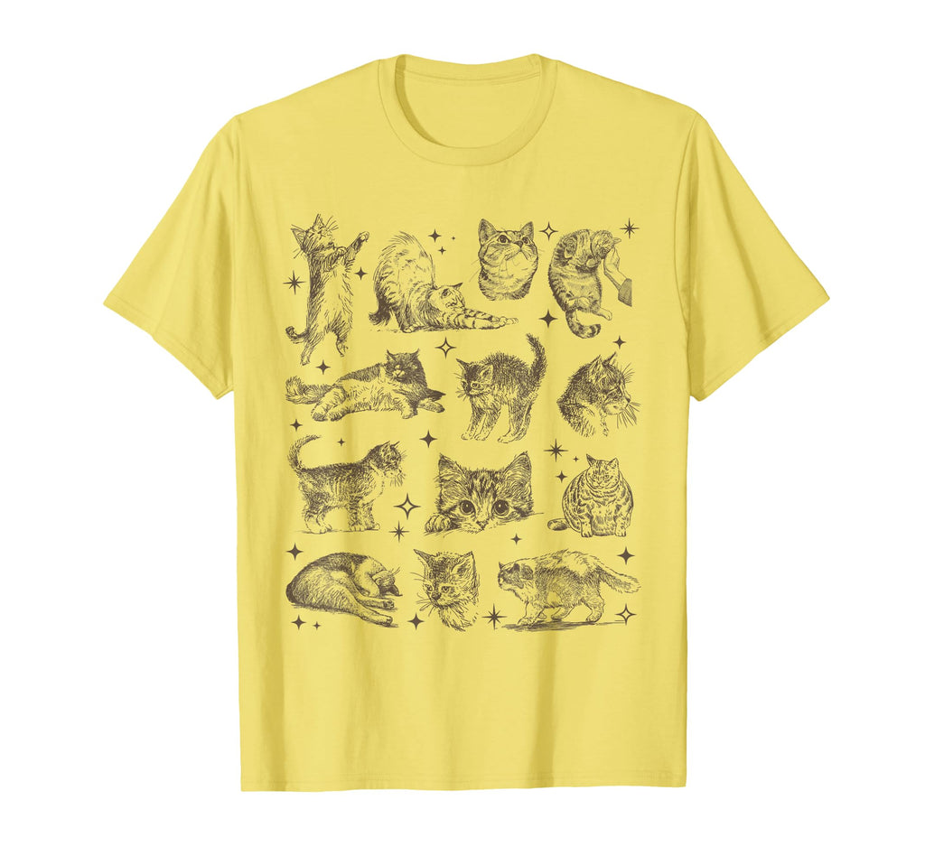 90S Tattoo Cats Space T-Shirt - Fun Novelty Design for Adults - T-Shirt, Sweatshirt, Hoodie