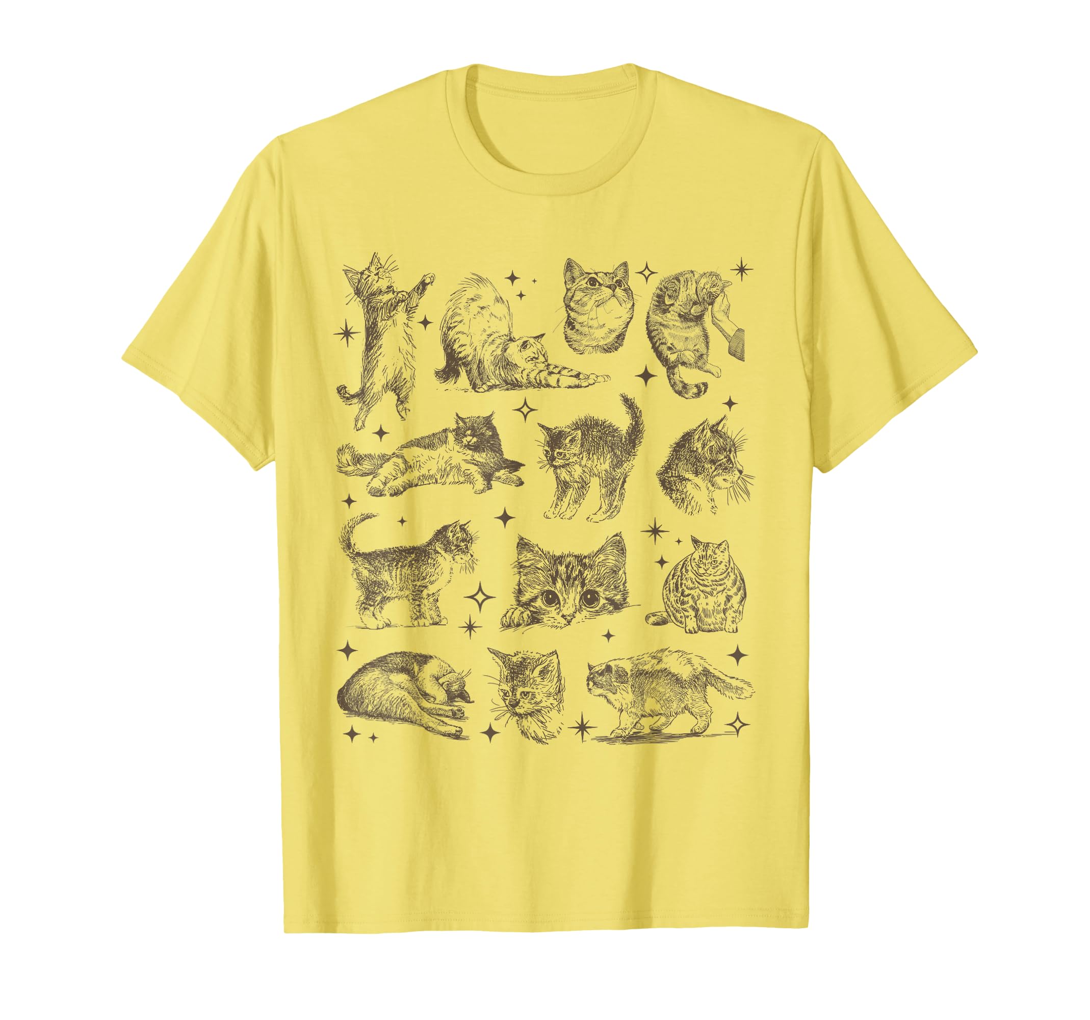 90S Tattoo Cats Space T-Shirt - Fun Novelty Design for Adults - T-Shirt, Sweatshirt, Hoodie
