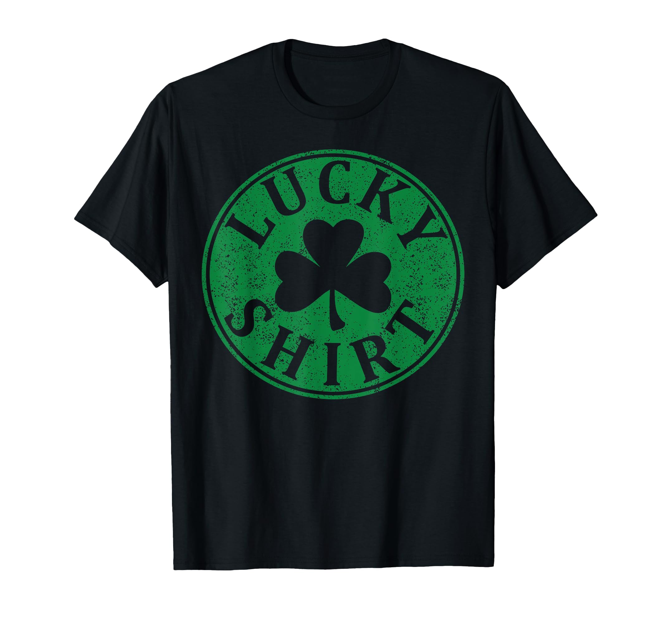 Lucky Green St Patricks Day Distressed T-Shirt - Graphic Print for Adults - T-Shirt, Sweatshirt, Hoodie