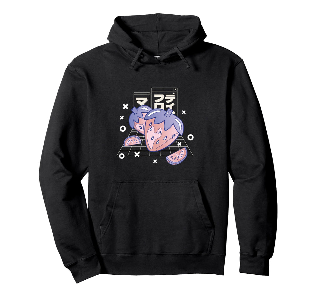 Strawberry Japanese Letters Vaporwave Hoodie - Aesthetic Graphic Unisex - T-Shirt, Sweatshirt, Hoodie