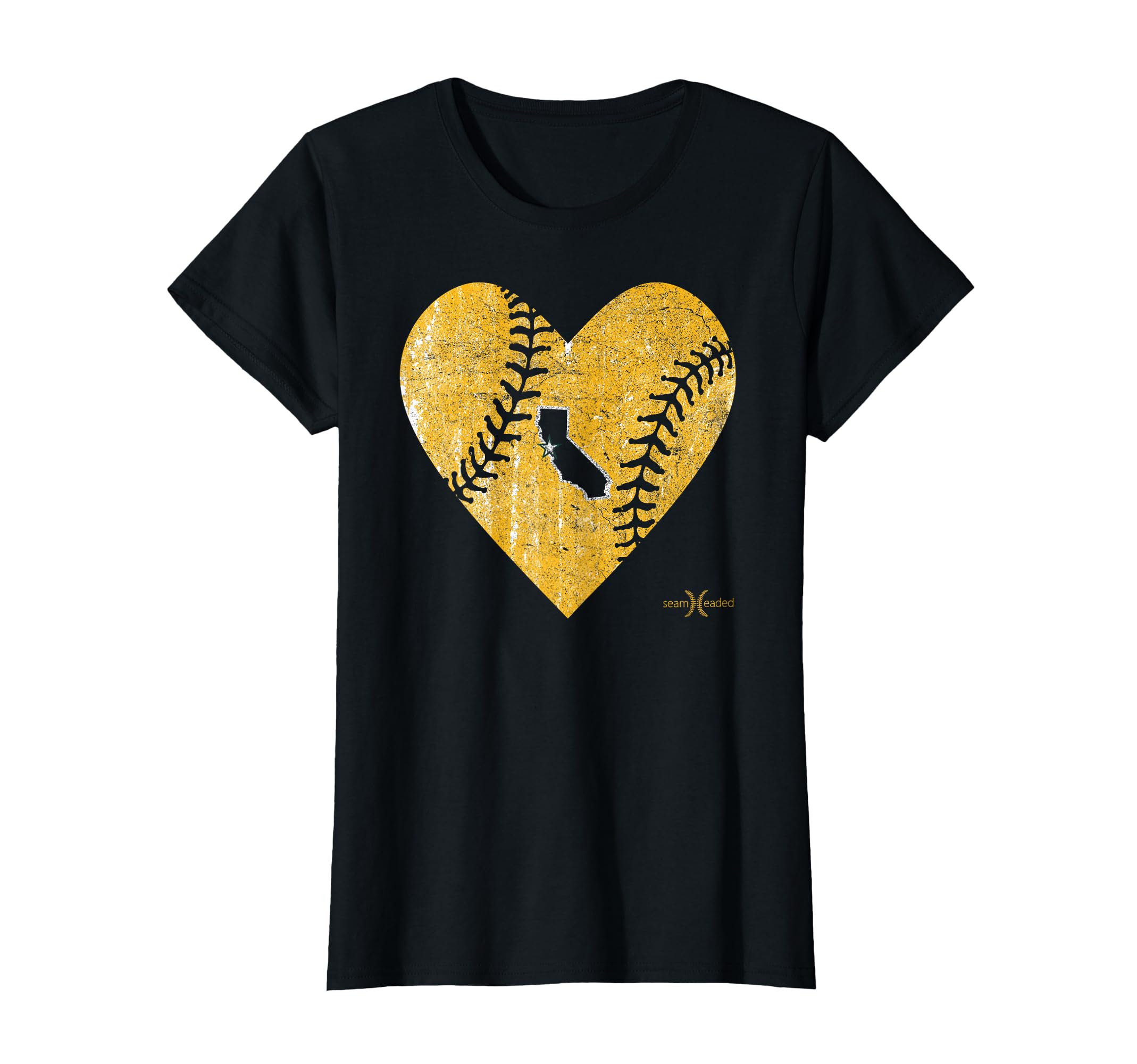 Oakland Baseball Heart T-Shirt - Unique Graphic Men Women - T-Shirt, Sweatshirt, Hoodie