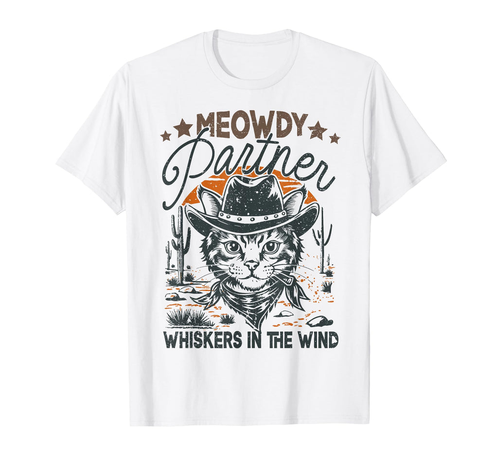 Meowdy Partner Cowboy Cat T-Shirt - Trendy Graphic for Adults - T-Shirt, Sweatshirt, Hoodie