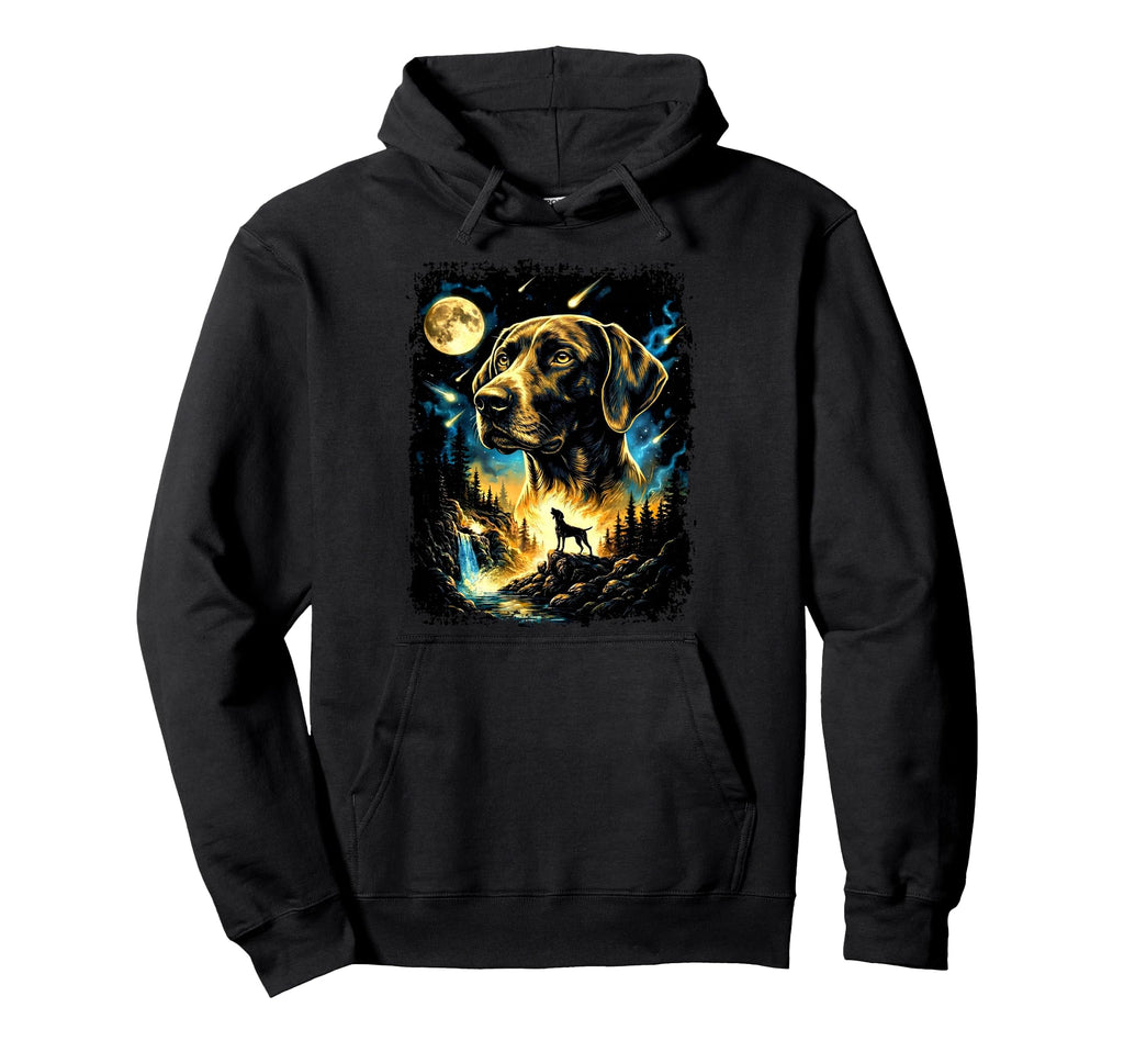 90S German Shorthaired Pointer Howling Hoodie - Custom Art Print Unisex - T-Shirt, Sweatshirt, Hoodie