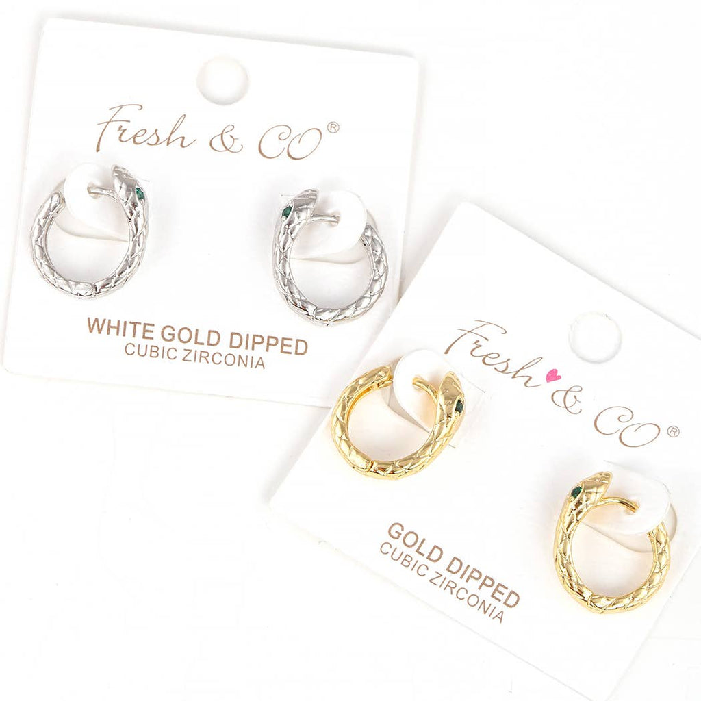 Gold-Dipped Snake Cz Eyes Hoop Earrings - Adult & Kids T-Shirts, Sweatshirts & Hoodies apparel design preview 1