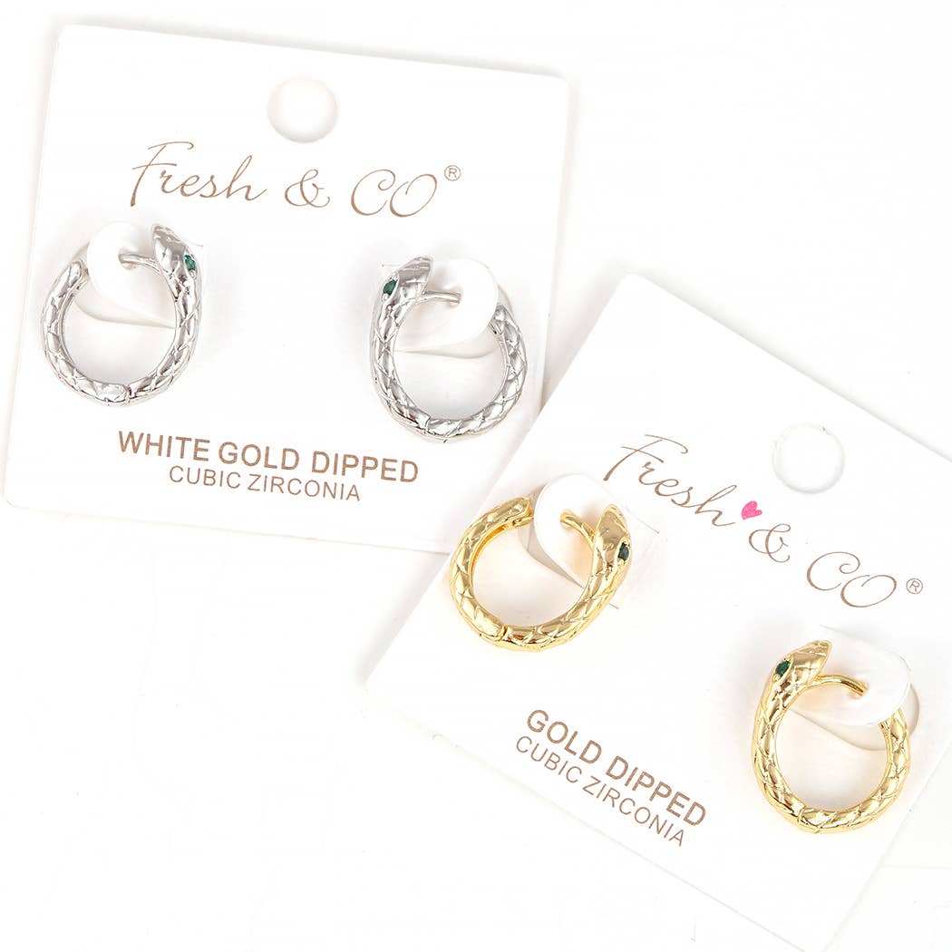 Gold-Dipped Snake Cz Eyes Hoop Earrings - Adult & Kids T-Shirts, Sweatshirts & Hoodies apparel design preview 1