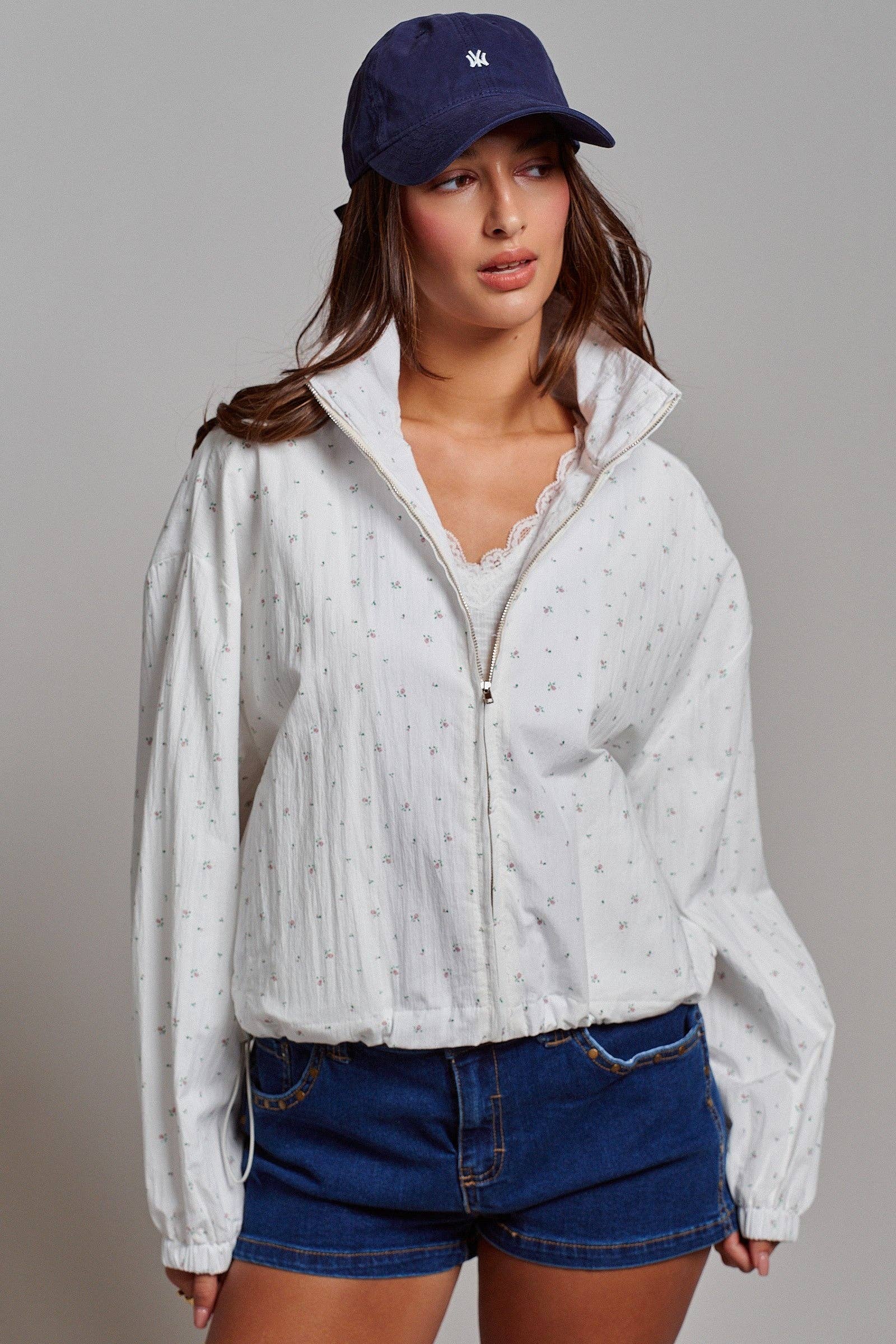 Floral Print Cotton Zip Jacket - Adult & Kids T-Shirts, Sweatshirts & Hoodies apparel design preview 1