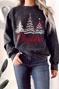 Merry Christmas Tree Mineral Graphic Terry - Adult & Kids T-Shirts, Sweatshirts & Hoodies apparel design preview 1
