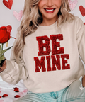 Faux Fuzzy Be Mine Valentine Cream - Adult & Kids T-Shirts, Sweatshirts & Hoodies apparel design preview 1