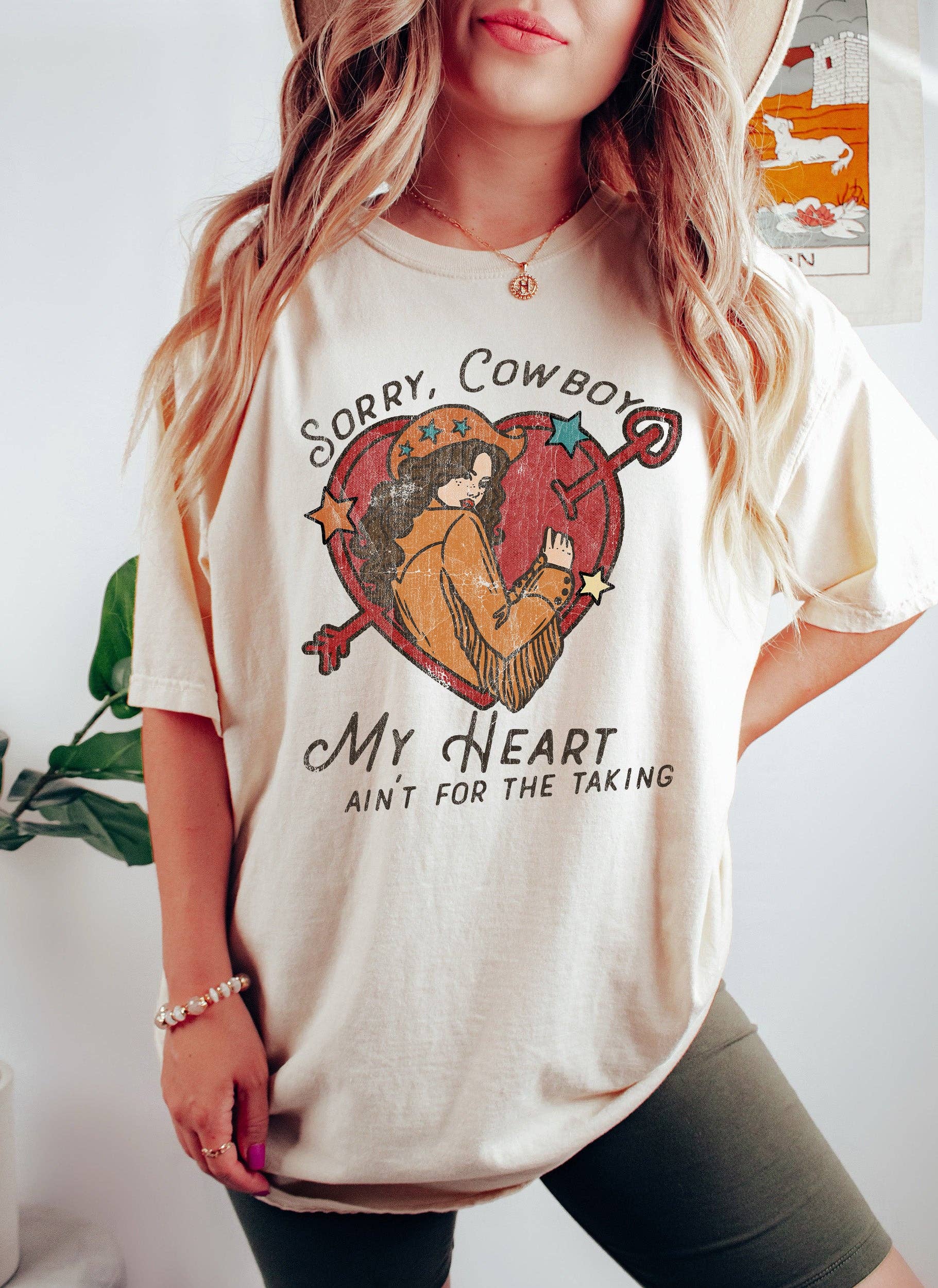 Sorry Cowboy My Heart Ain't For the Taking - Adult & Kids T-Shirts, Sweatshirts & Hoodies apparel design preview 1
