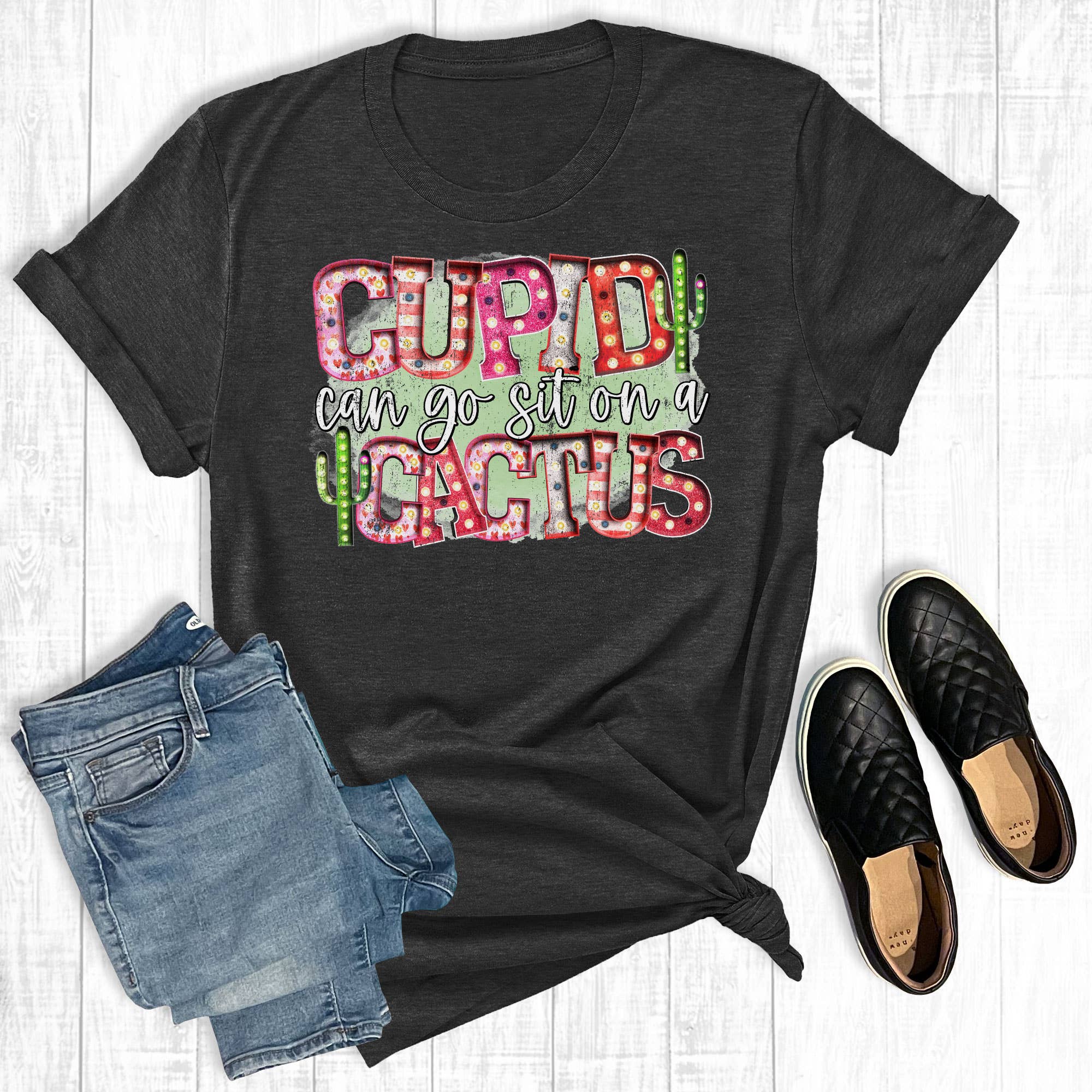 Cupid Can Go Set On A Cactus - Adult & Kids T-Shirts, Sweatshirts & Hoodies apparel design preview 1
