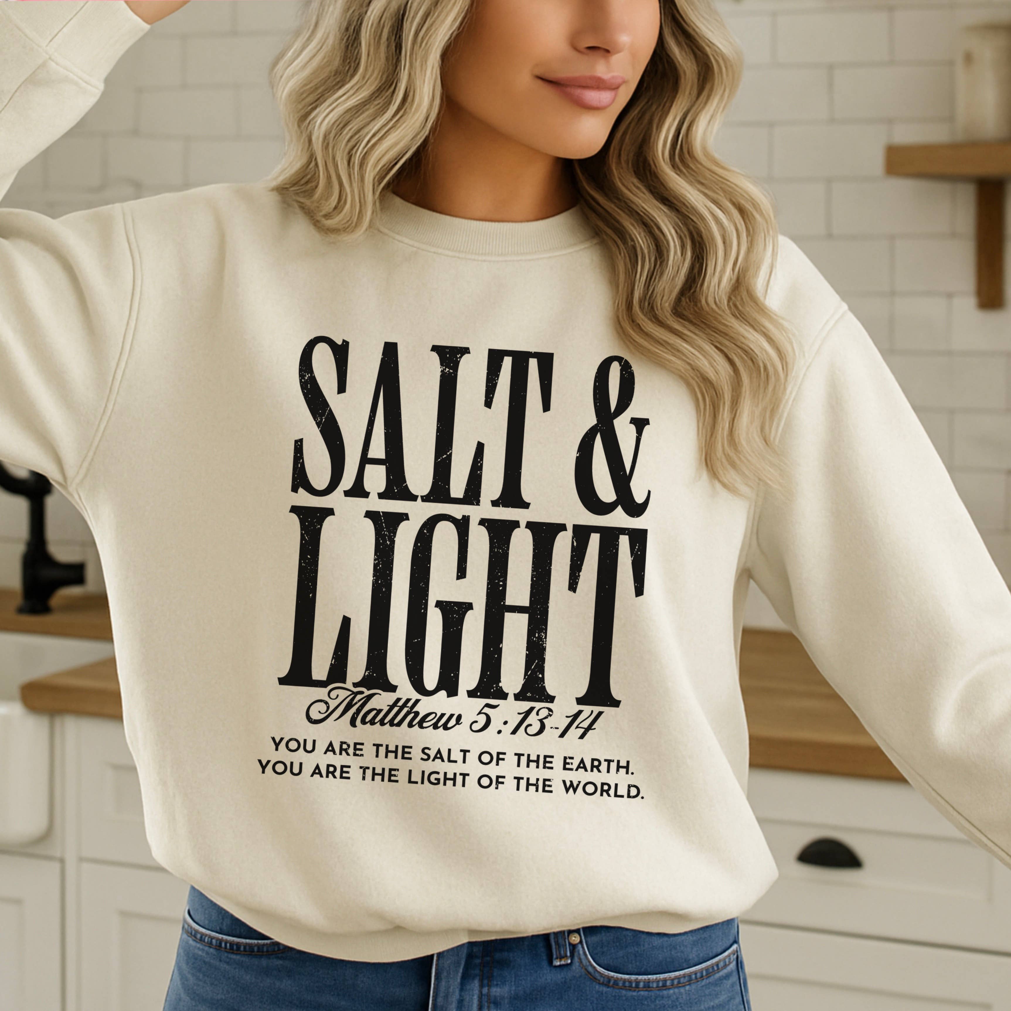 Salt Light Christian Gildan - Adult & Kids T-Shirts, Sweatshirts & Hoodies apparel design preview 1