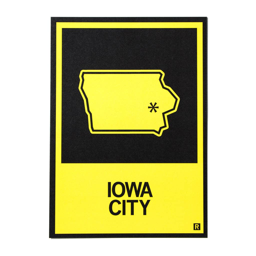Iowa City, Outline Postcard - Adult & Kids T-Shirts, Sweatshirts & Hoodies apparel design preview 1