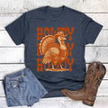 Western Fall Howdy Turkey Graphic - Adult & Kids T-Shirts, Sweatshirts & Hoodies apparel design preview 1