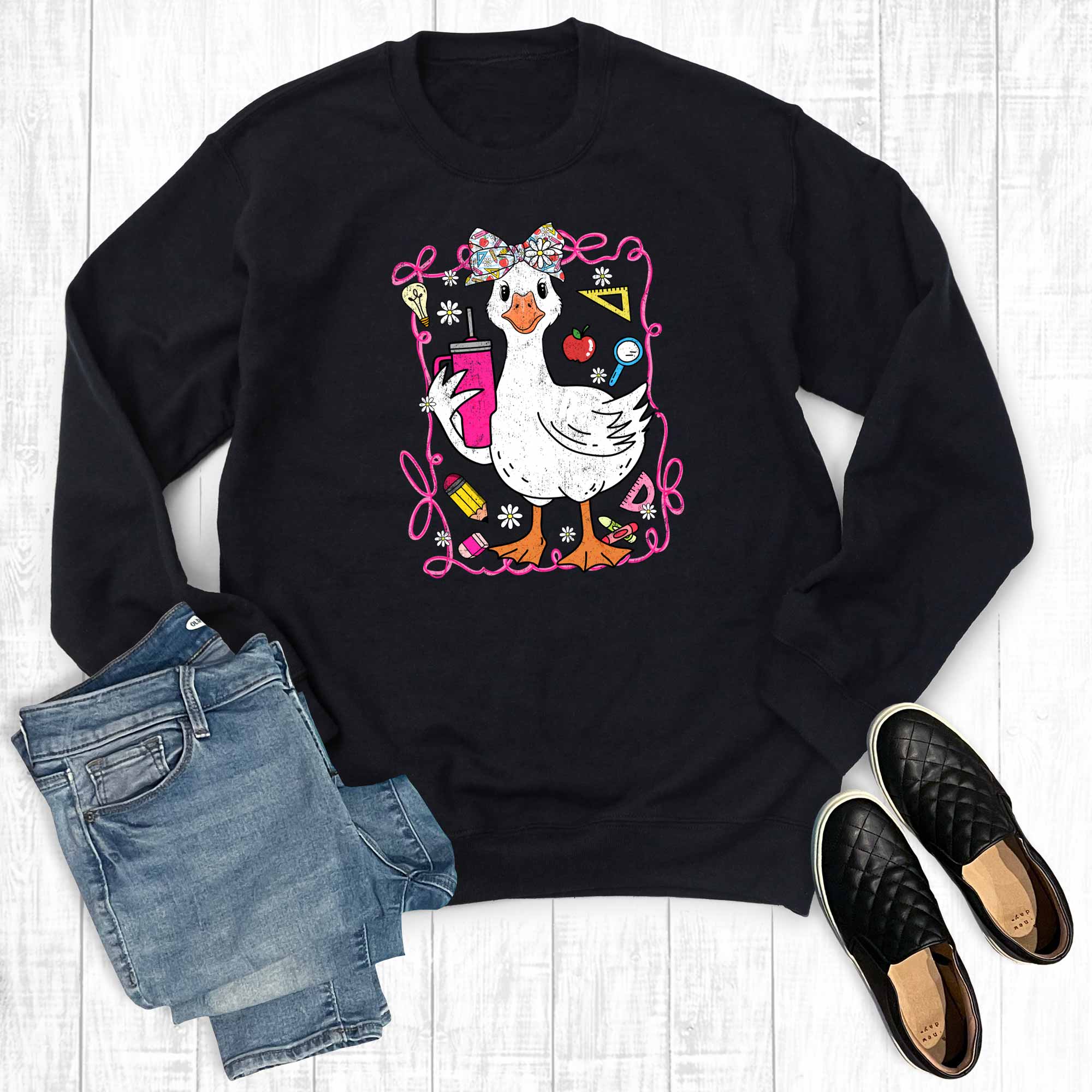 Back To School Silly Goose Teacher Graphic - Adult & Kids T-Shirts, Sweatshirts & Hoodies apparel design preview 1