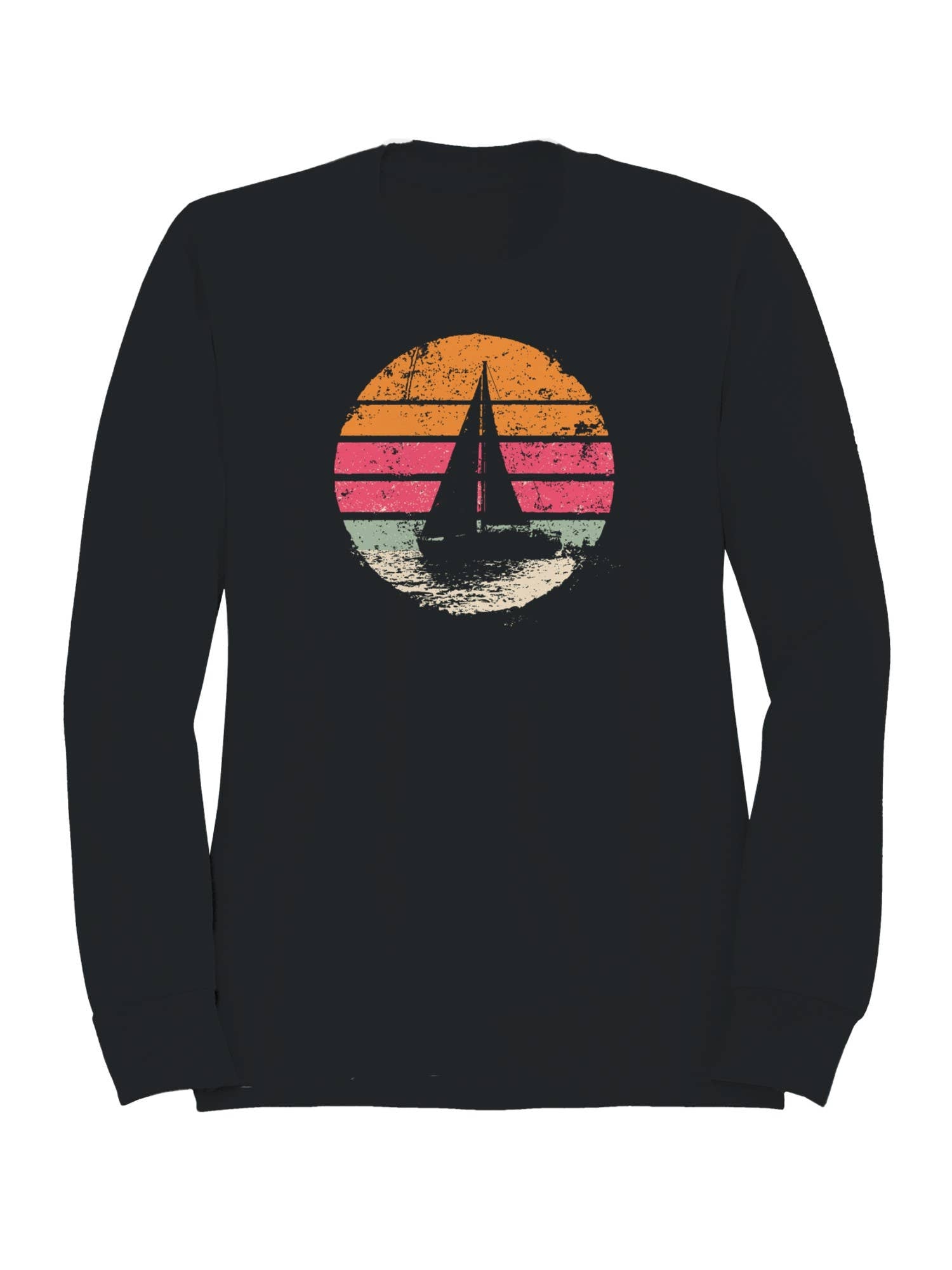 Retro Sunset Sailing Adventure Men's - Adult & Kids T-Shirts, Sweatshirts & Hoodies apparel design preview 1