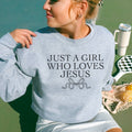 Coquette Just A Girl Who Loves Jesus Christian - Adult & Kids T-Shirts, Sweatshirts & Hoodies apparel design preview 1