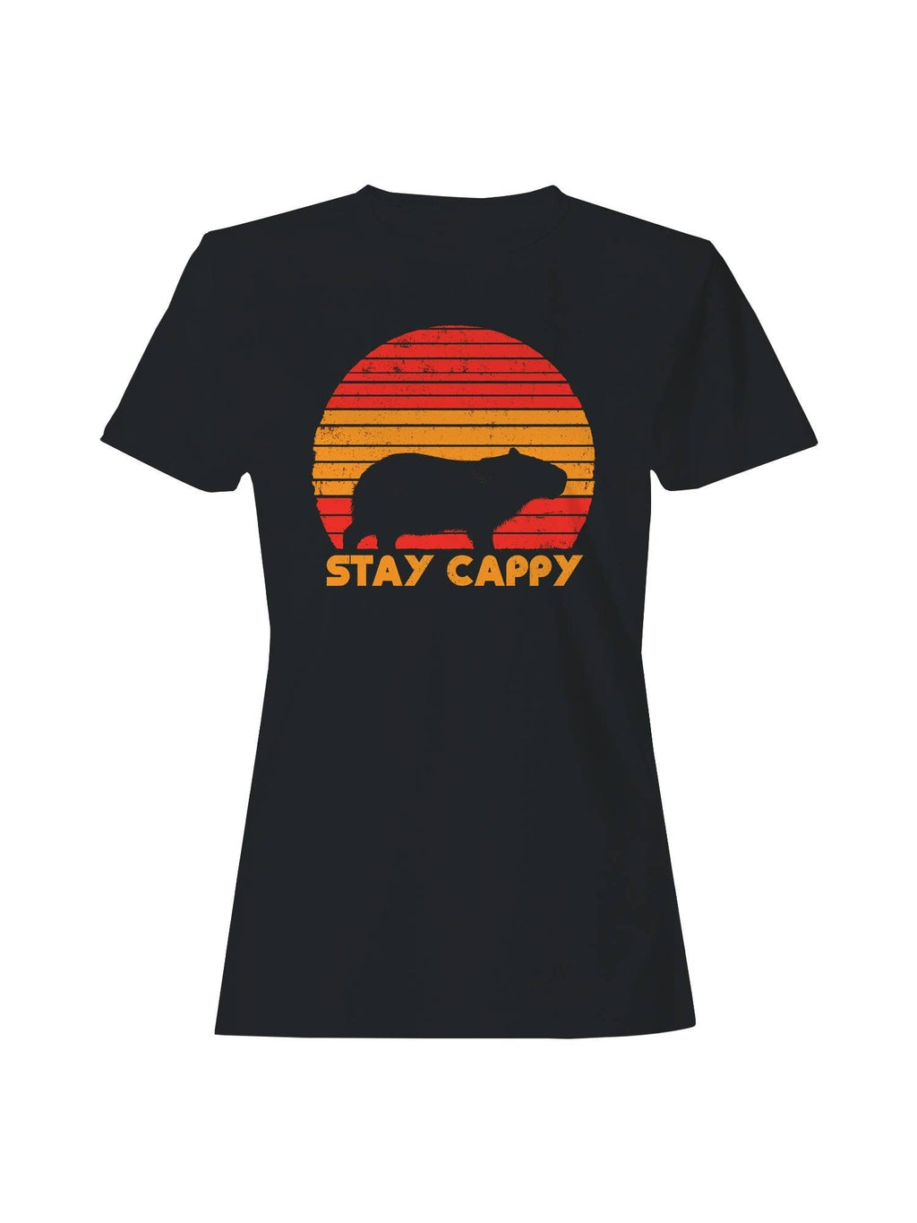 Retro Capybara Sunset Graphic Women's - Adult & Kids T-Shirts, Sweatshirts & Hoodies apparel design preview 1