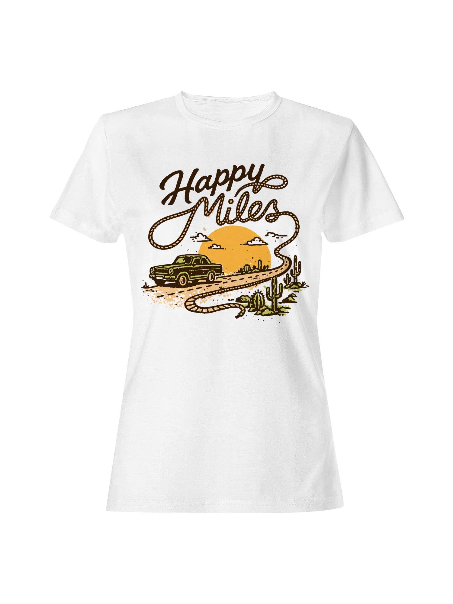 Roadtrip USA Happy Miles Adventure Drive Women's - Adult & Kids T-Shirts, Sweatshirts & Hoodies apparel design preview 1