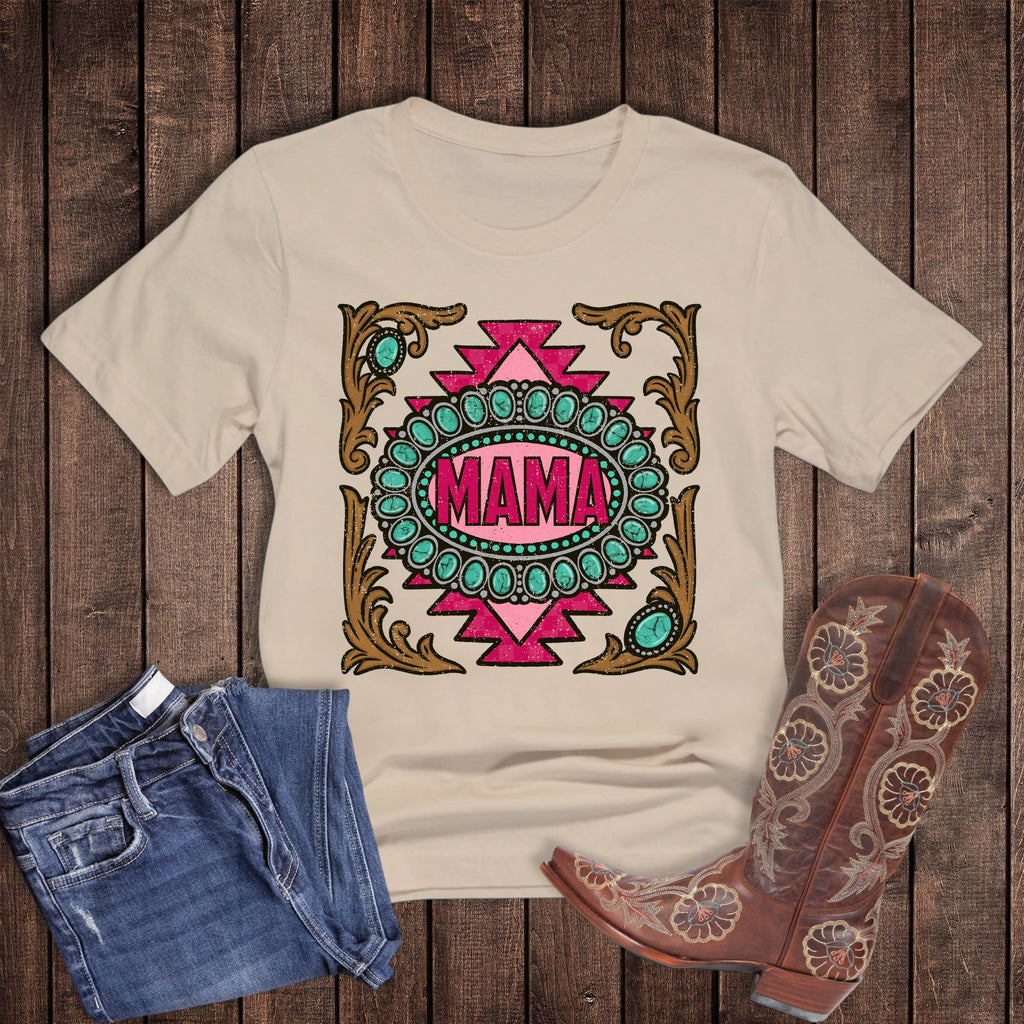 Western Mama Turquoise Graphic - Adult & Kids T-Shirts, Sweatshirts & Hoodies apparel design preview 1