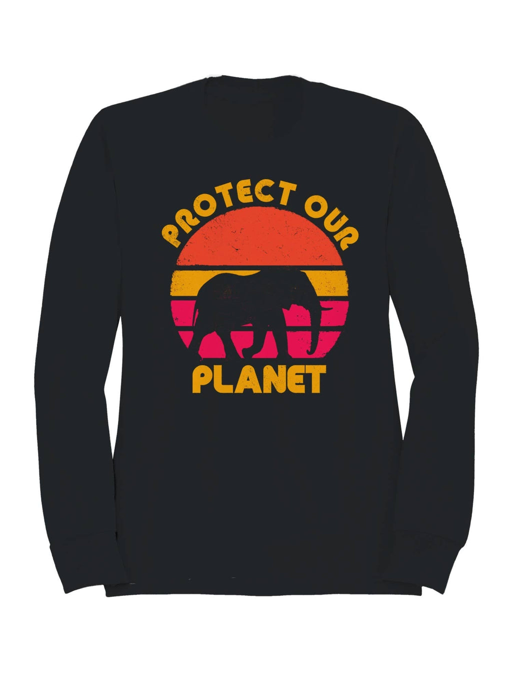 Protect Our Planet Elephant Sunset Men's - Adult & Kids T-Shirts, Sweatshirts & Hoodies apparel design preview 1