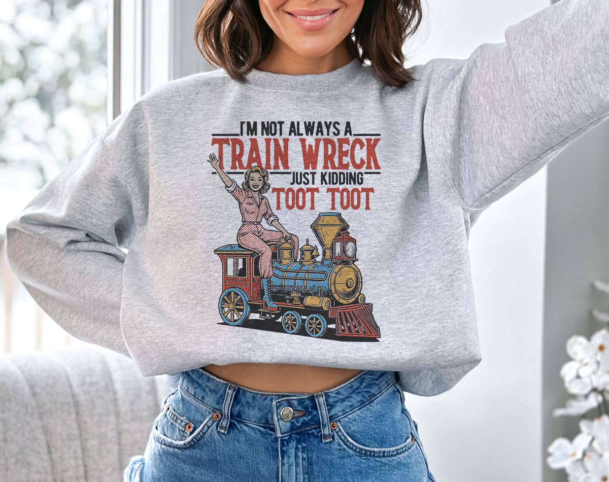 I'm Not Always A Train Wreck Funny Retro Ringer - Adult & Kids T-Shirts, Sweatshirts & Hoodies apparel design preview 1