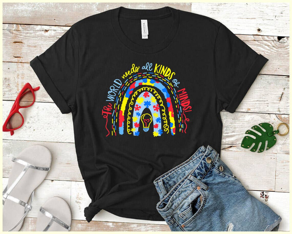 Autism Rainbow Awareness Month - Adult & Kids T-Shirts, Sweatshirts & Hoodies apparel design preview 1