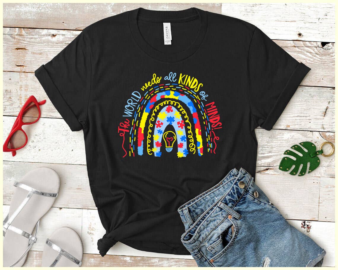 Autism Rainbow Awareness Month - Adult & Kids T-Shirts, Sweatshirts & Hoodies apparel design preview 1