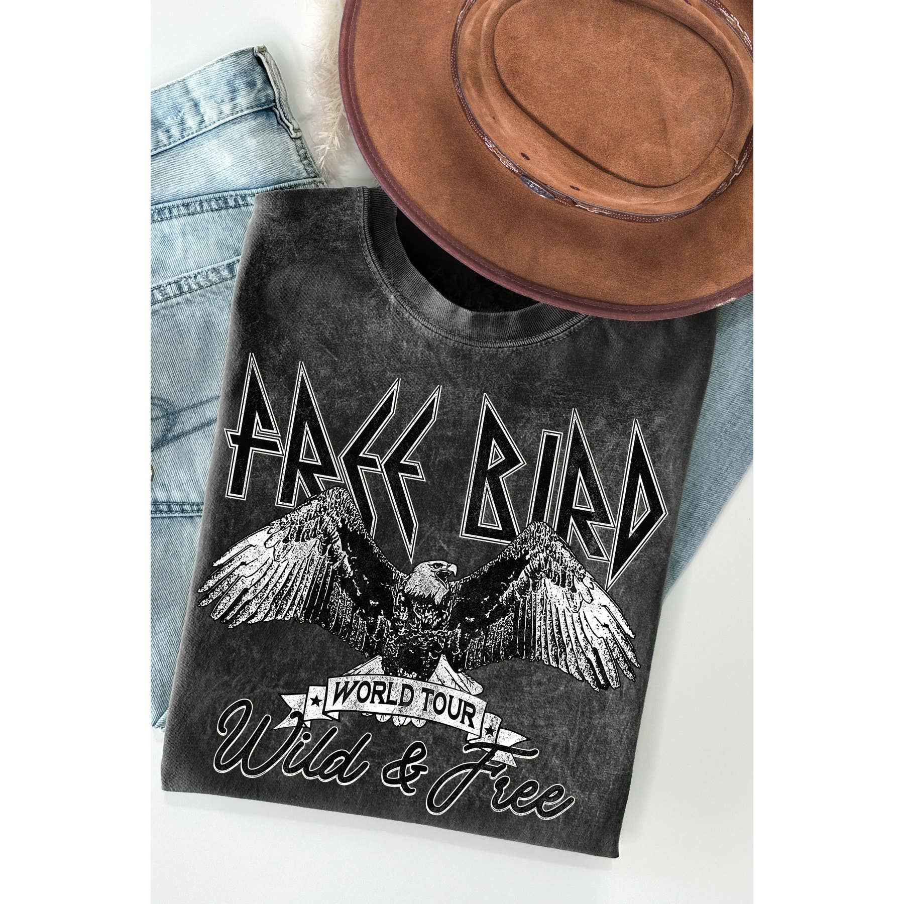Free Bird Mineral Wash - Adult & Kids T-Shirts, Sweatshirts & Hoodies apparel design preview 1