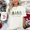 Merry and Bright, Watercolor Trees, Christmas,, - Adult & Kids T-Shirts, Sweatshirts & Hoodies apparel design preview 1