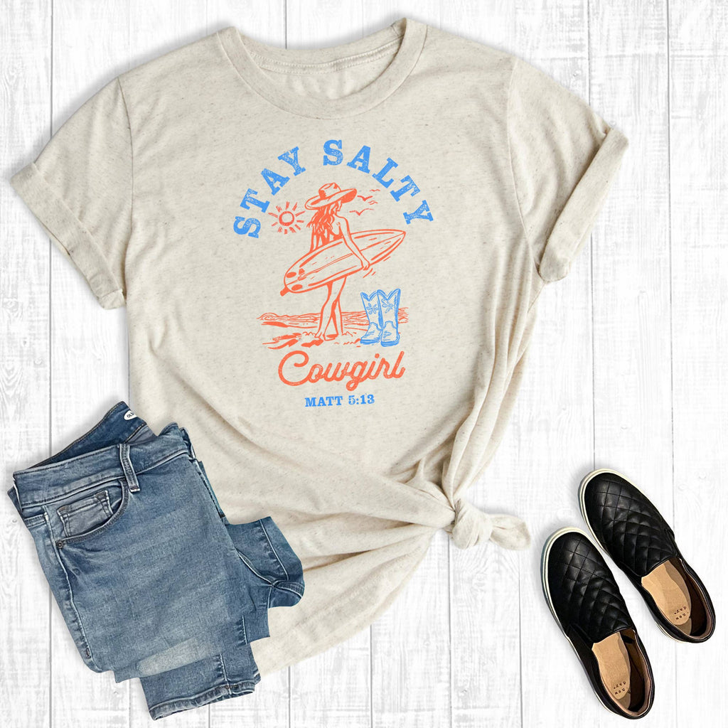 Summer Western Stay Salty Cowgirl Graphic - Adult & Kids T-Shirts, Sweatshirts & Hoodies apparel design preview 1