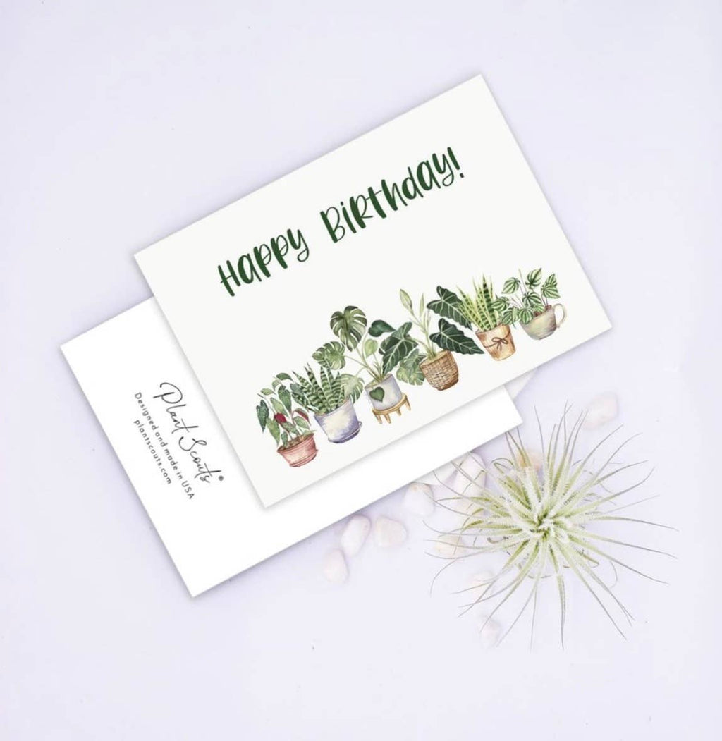 Happy Birthday Potted Plants Greeting Card - Adult & Kids T-Shirts, Sweatshirts & Hoodies apparel design preview 1