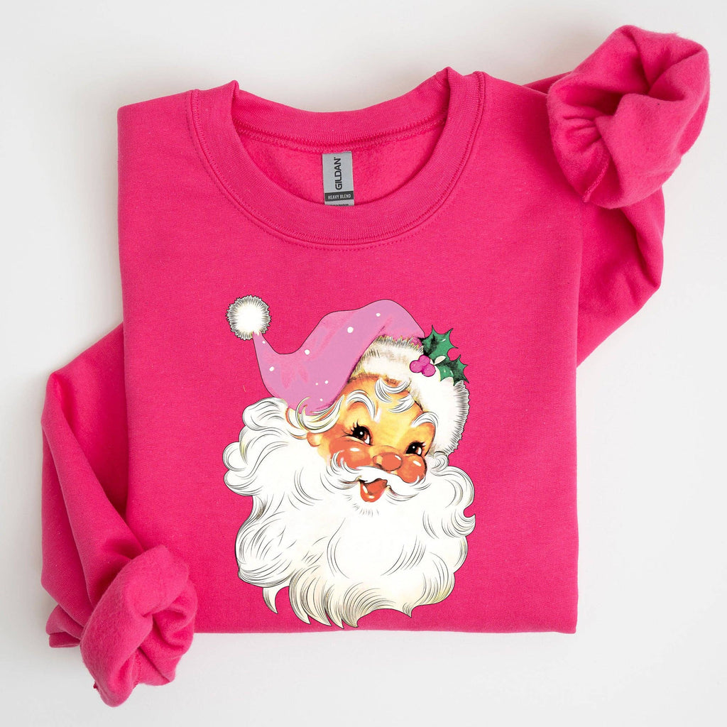 Retro Santa, Pink, Classic, Twinkle, Christmas - Adult & Kids T-Shirts, Sweatshirts & Hoodies apparel design preview 1