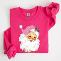 Retro Santa, Pink, Classic, Twinkle, Christmas - Adult & Kids T-Shirts, Sweatshirts & Hoodies apparel design preview 1