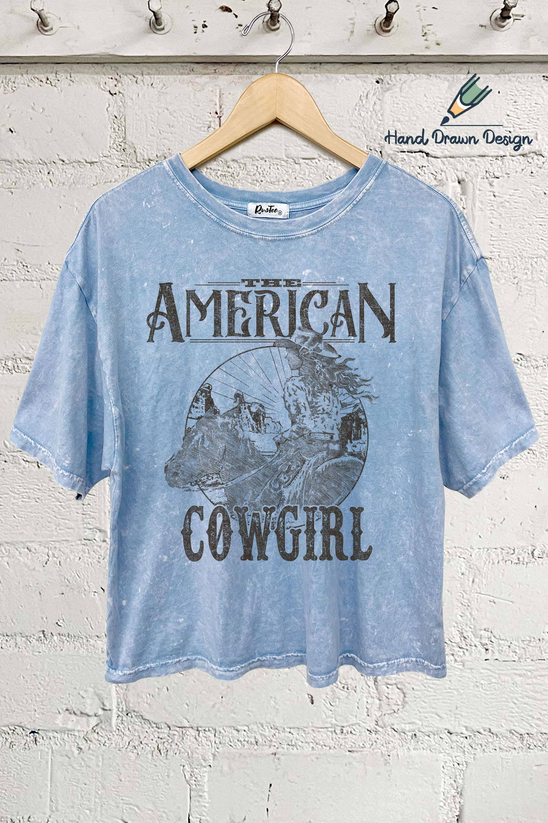 Hand Drawn American Cowboy Women's Screen Printed - Adult & Kids T-Shirts, Sweatshirts & Hoodies apparel design preview 1