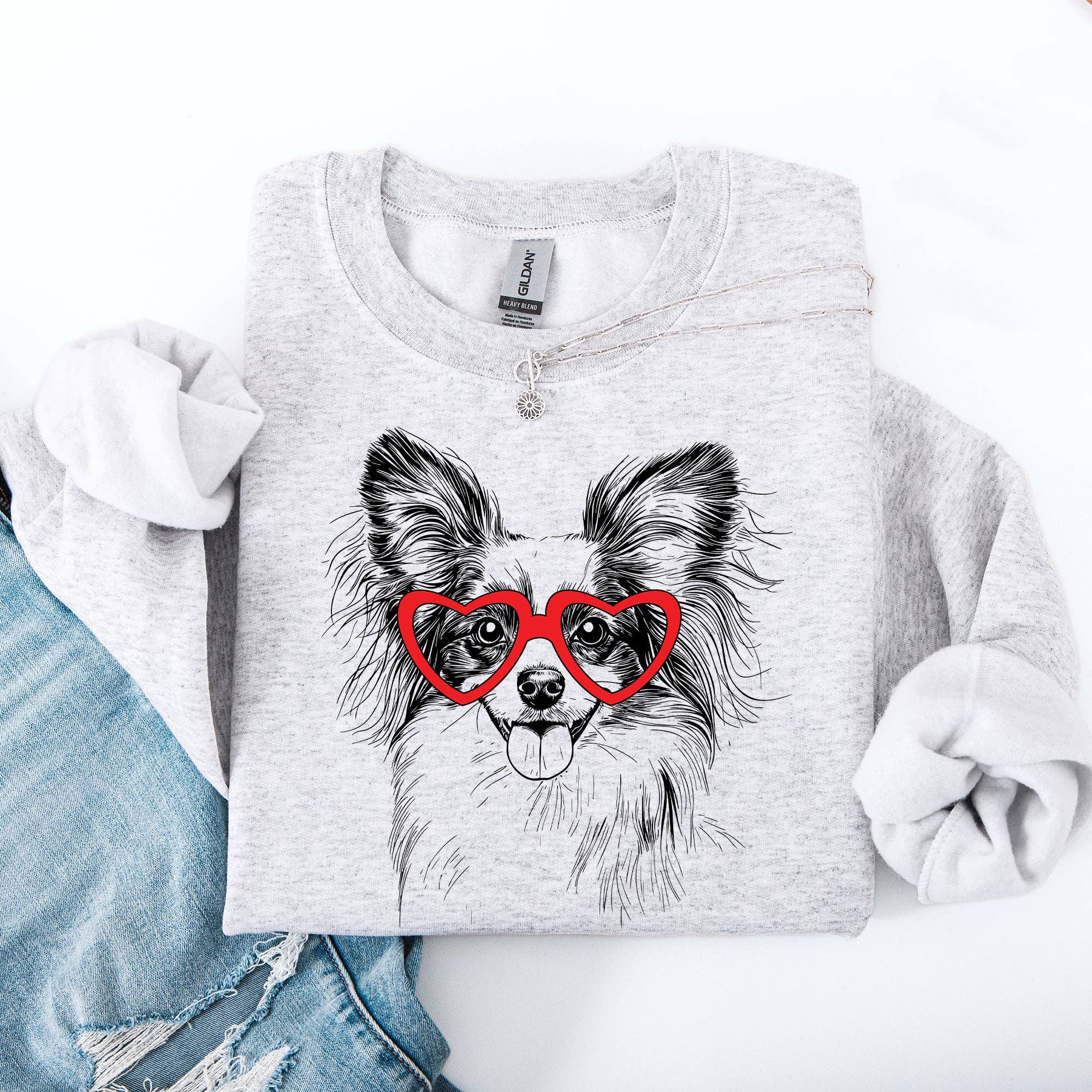 Papillon, Pet, Dog Breed, Valentine's - Adult & Kids T-Shirts, Sweatshirts & Hoodies apparel design preview 1