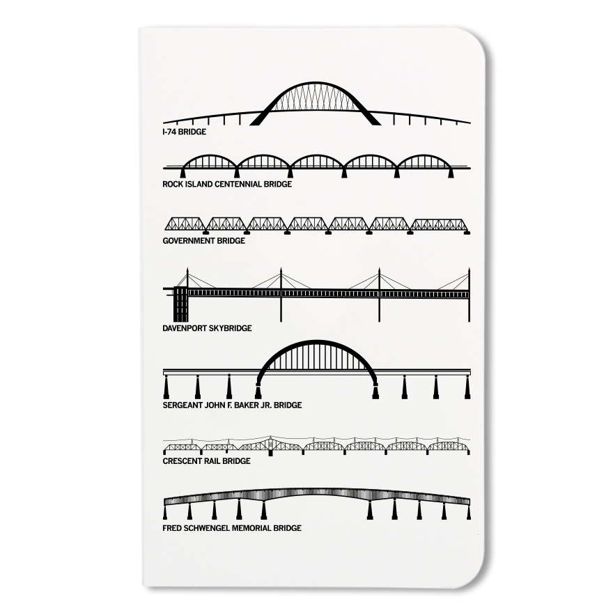 Bridges of the Quad Cities Notebook - Adult & Kids T-Shirts, Sweatshirts & Hoodies apparel design preview 1