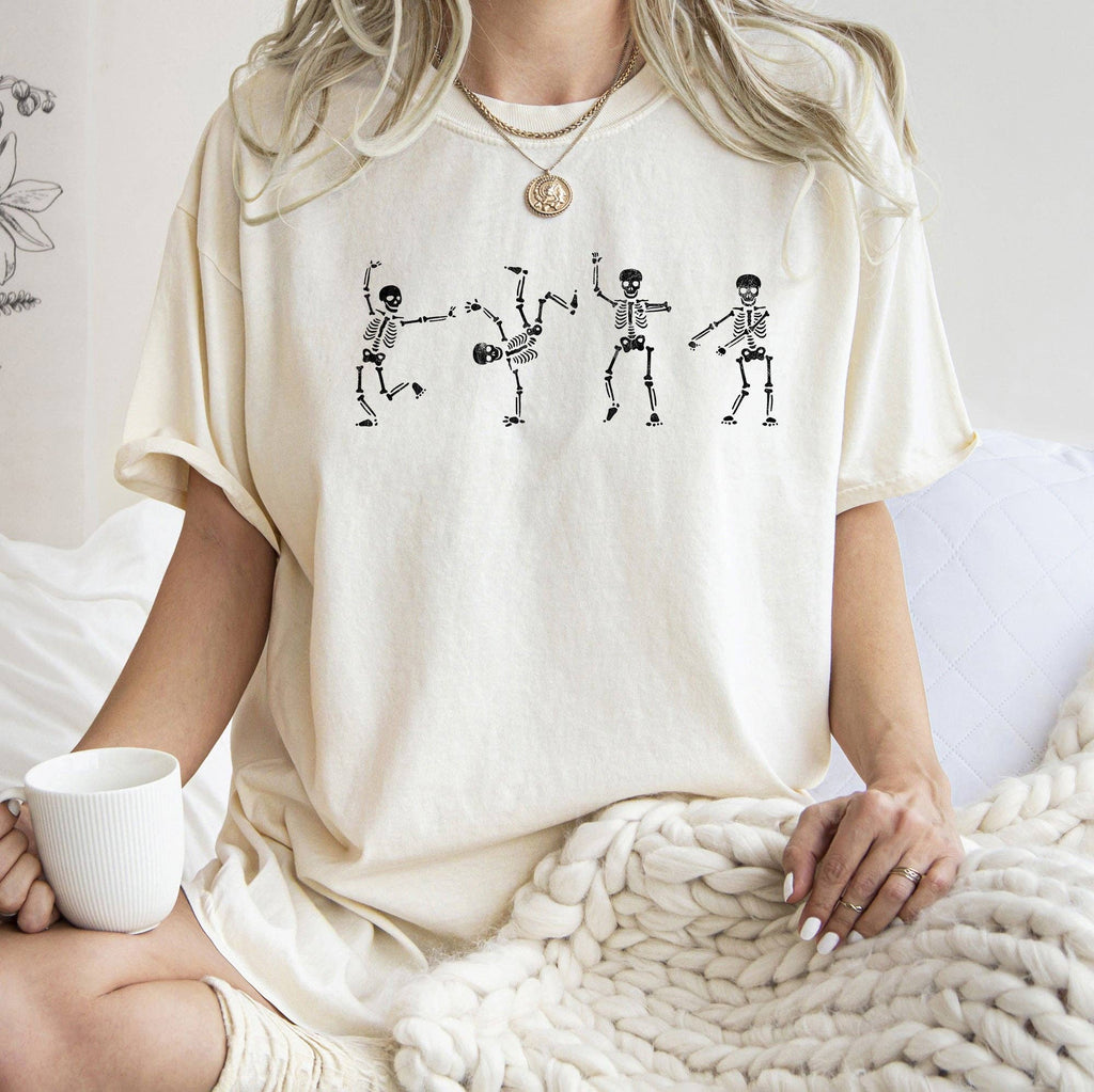 Flossing Skeletons Retro Halloween Black Print - Adult & Kids T-Shirts, Sweatshirts & Hoodies apparel design preview 1