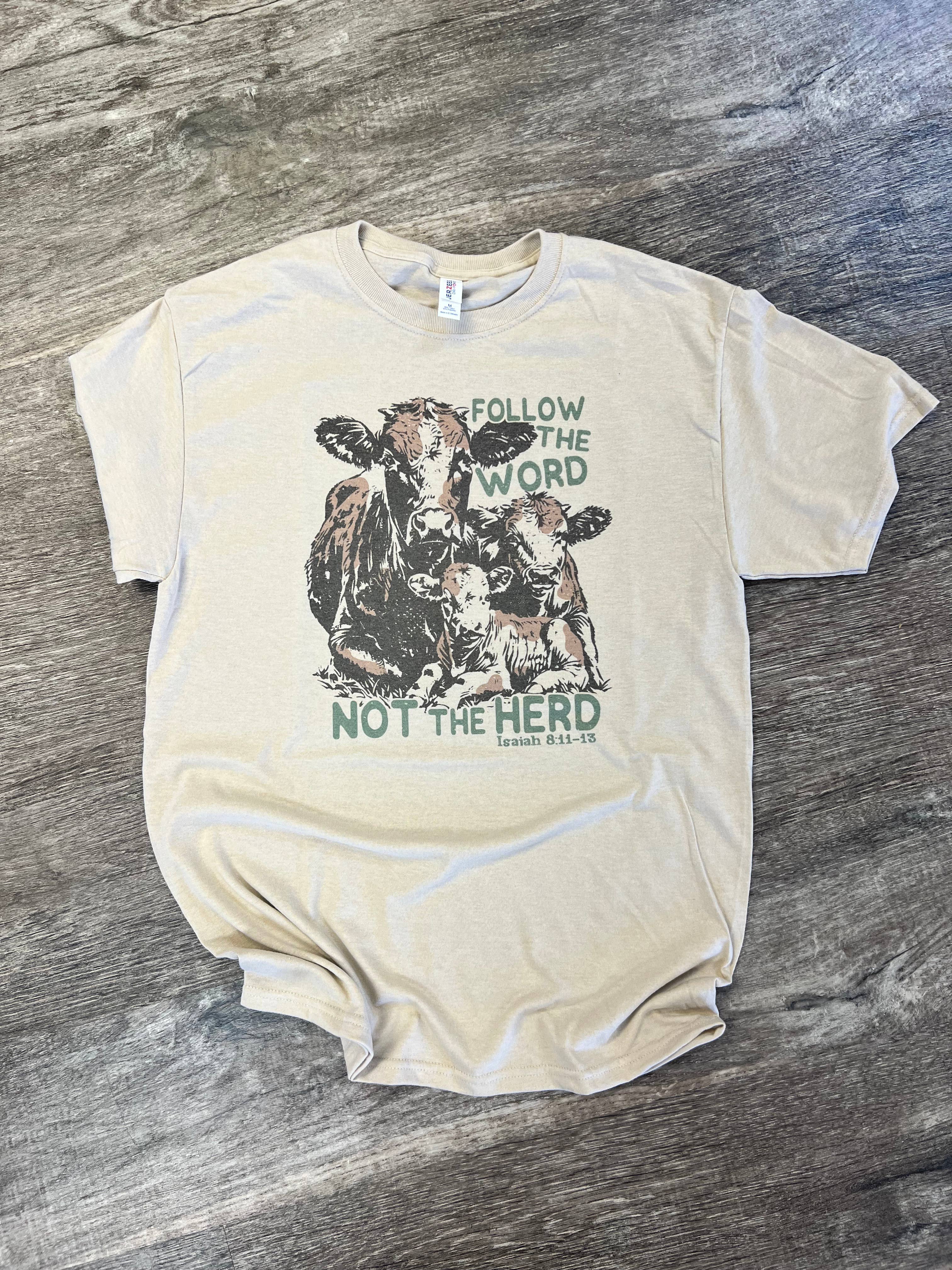 Follow the Word Not Herd On Sand - Adult & Kids T-Shirts, Sweatshirts & Hoodies apparel design preview 1
