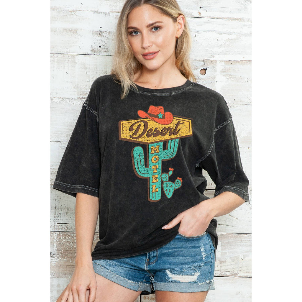 Desert Motel Oversize Mineral Wash T - Adult & Kids T-Shirts, Sweatshirts & Hoodies apparel design preview 1